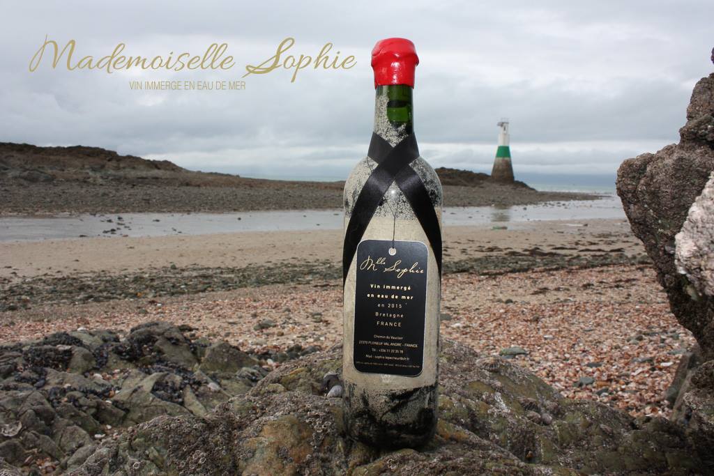Coffret vin Bordeaux immergé en eau de mer Melle Sophie