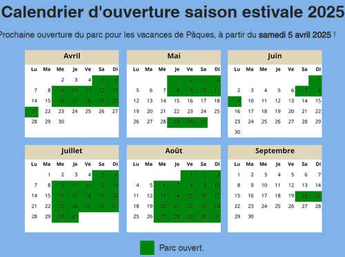 Castel'Art Spectacles Calendrier ouverture parc