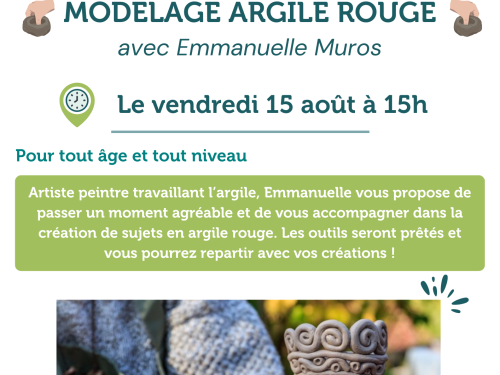 Animation modelage argile rouge