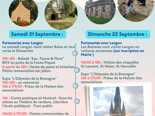 Journées Européennes du Patrimoine à Bains-sur-Oust Le 21 sept 2024