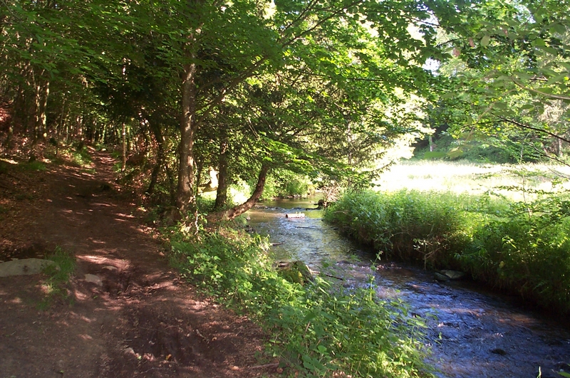 Camino y curso de agua a lo largo del Nançon