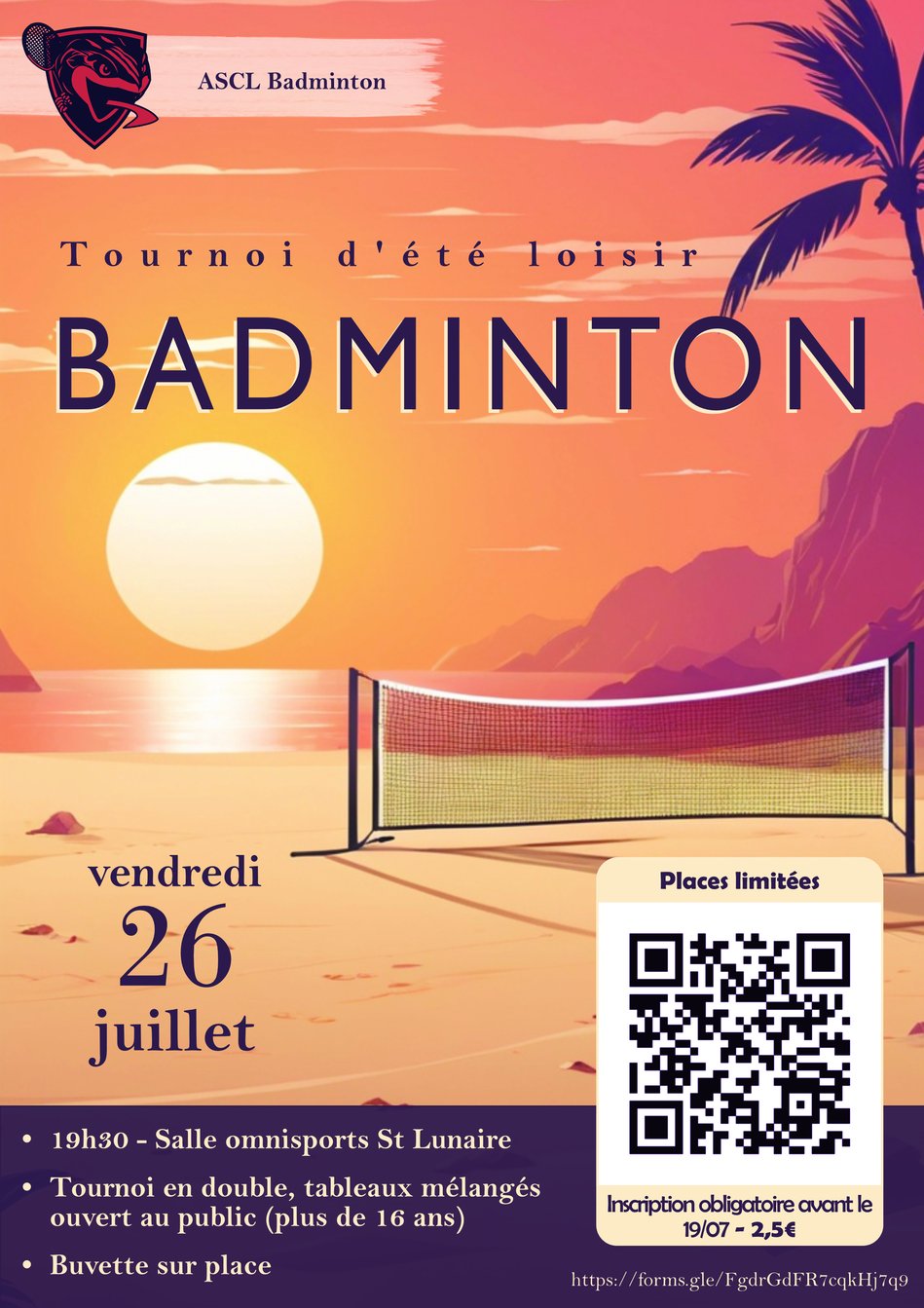 Tournoi d’été de badminton