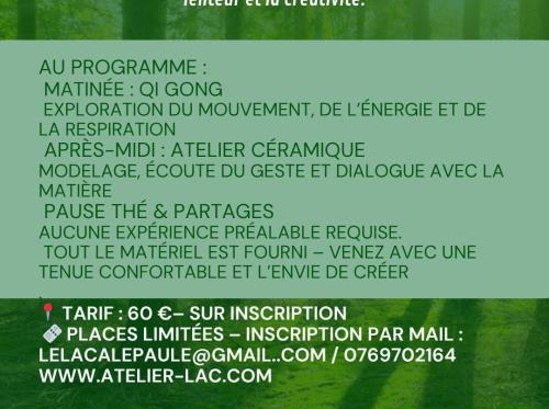atelier ceramique et Qi gong