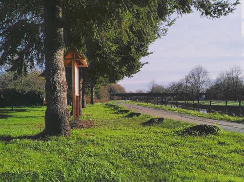 le hallage dans le jardin
